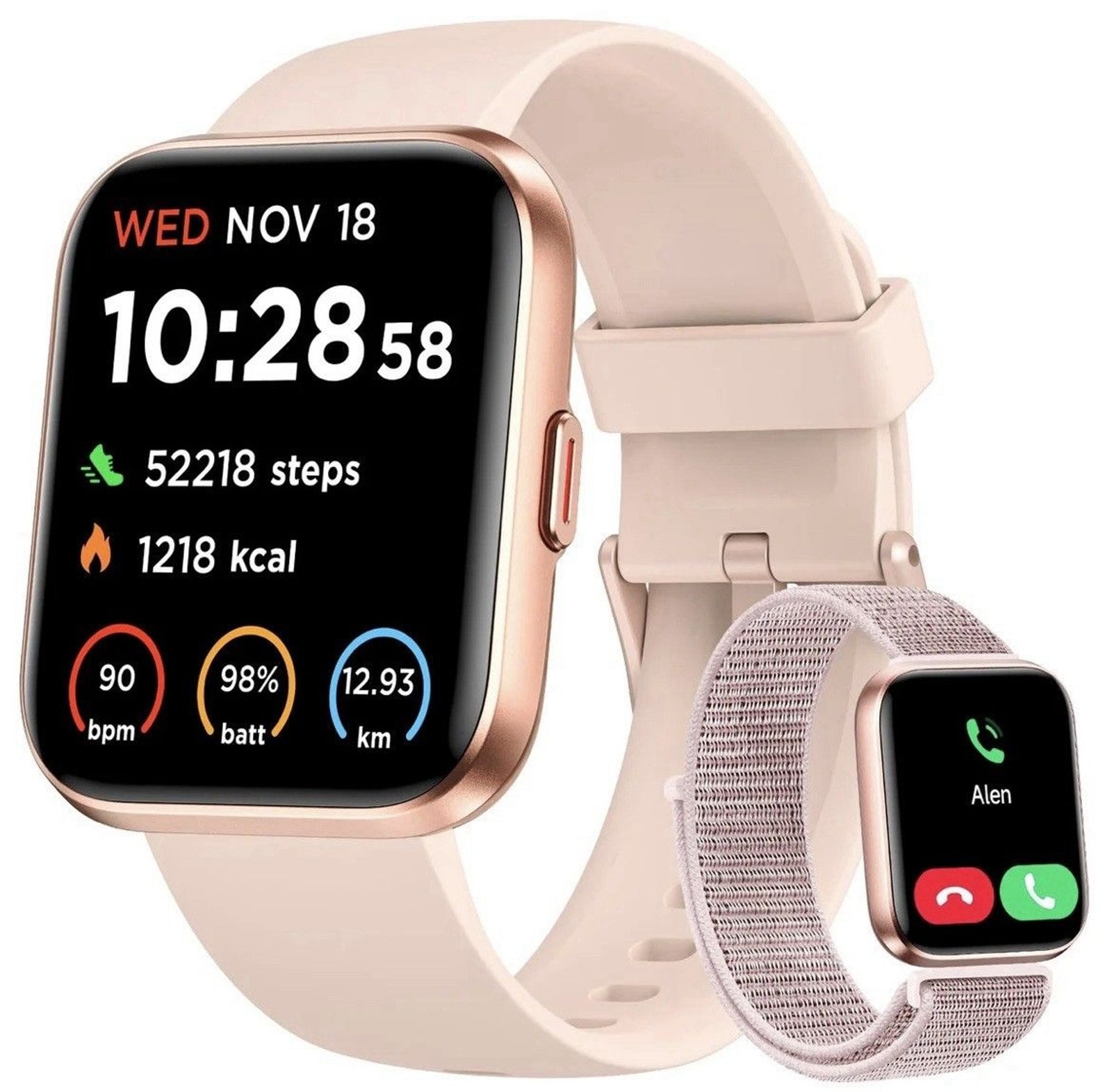 Smart Watch, Android & iPhone, Alexa Built-in, IP68 1.8 inches, Pink