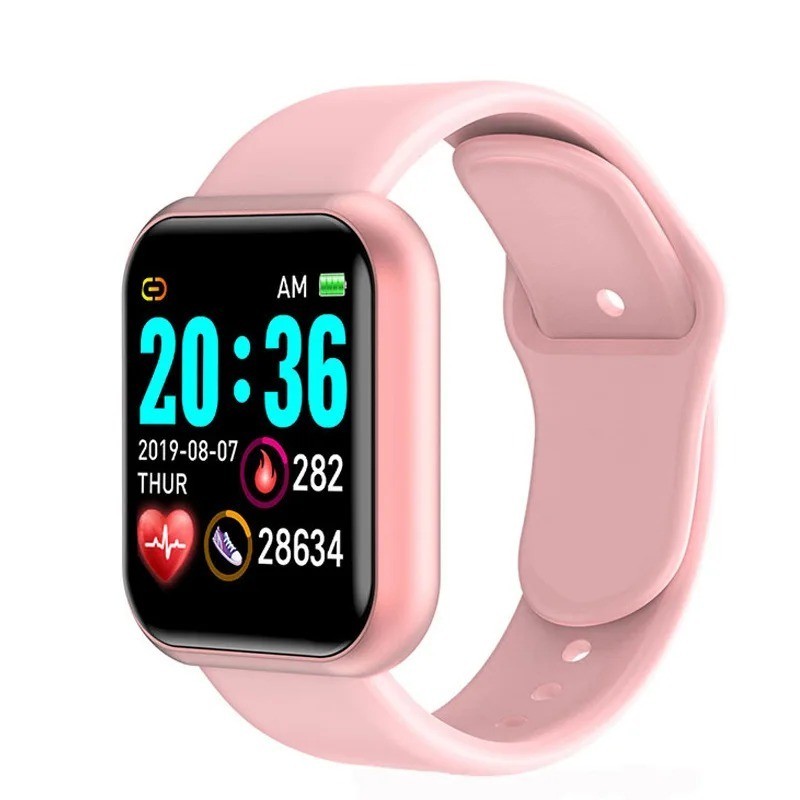 Y68 Smart Watch Men Women Heart Rate Oxygen Blood Pressure Monitoring Multi-Func