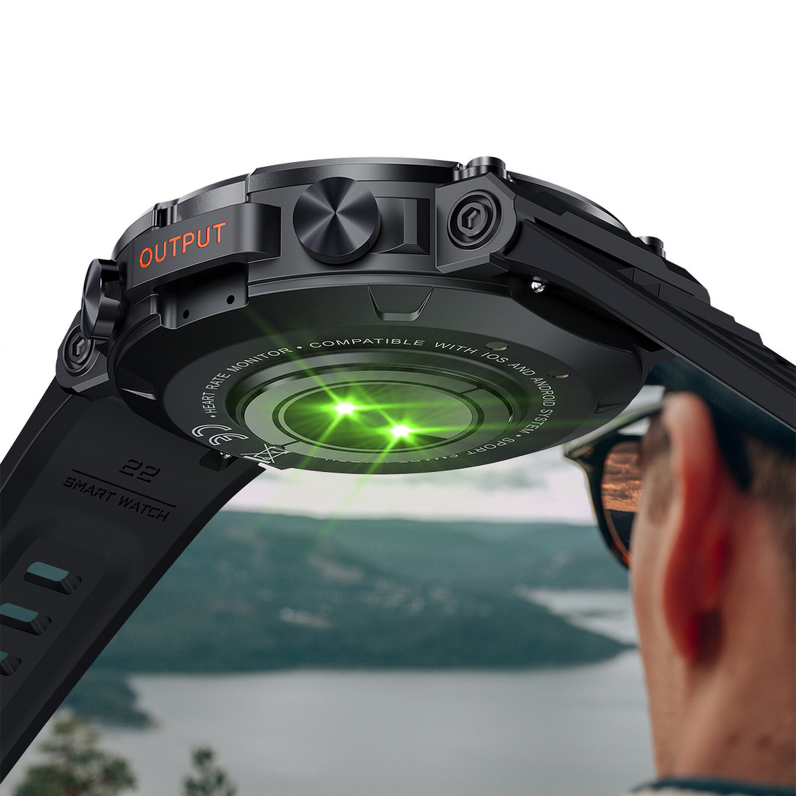 1.39 in Military Smart Watch(Answer/Make Call) Rugged Tactical Fitness Tracker