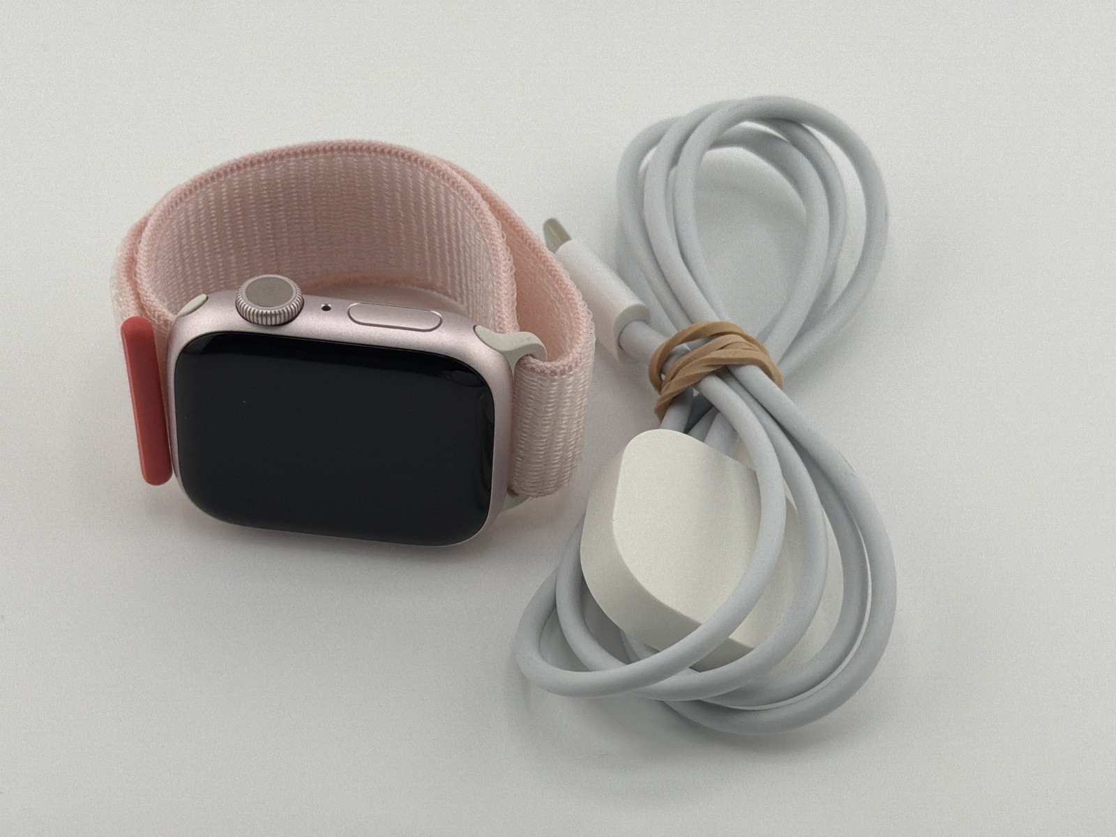 Apple Watch Series 9 41mm Pink Aluminum With Light Pink Sport Loop GPS Only Good