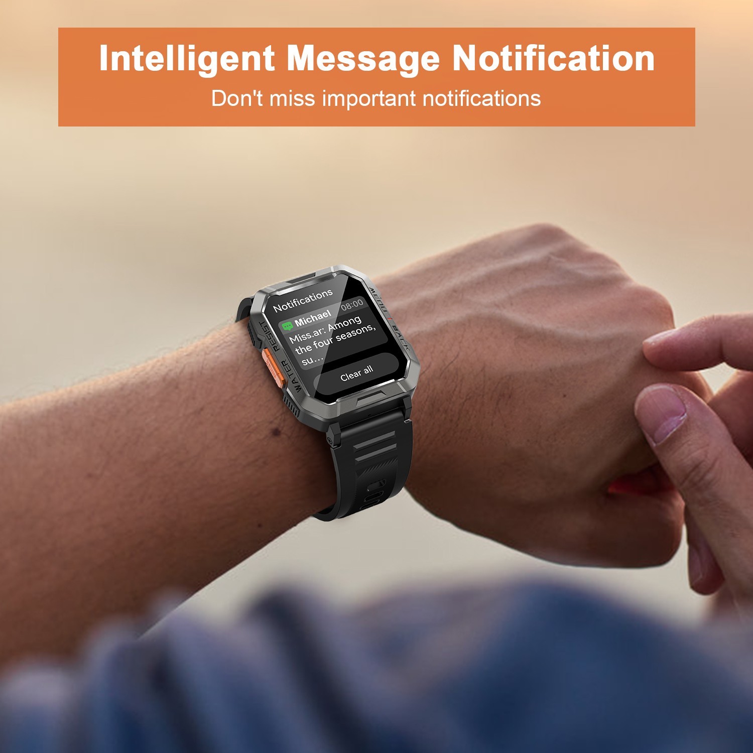 Military Smart Watch for Men(Call Receive/Dial)Rugged Tactical Fitness Tracker