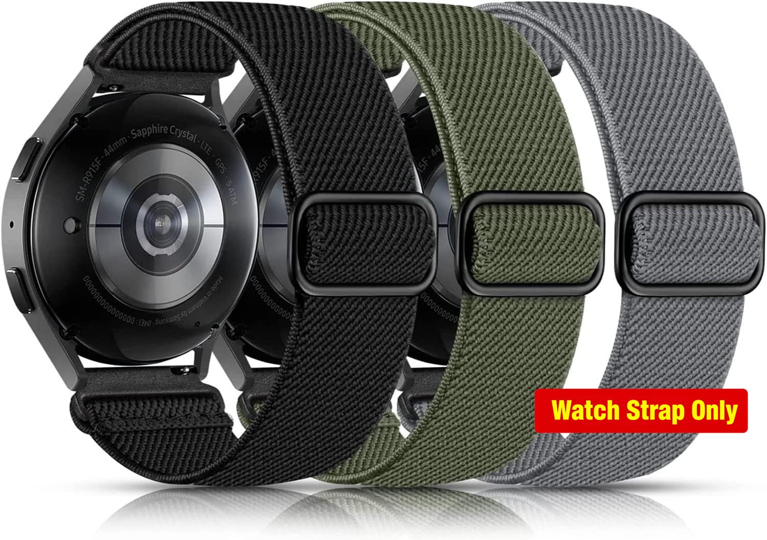3 Pack Adjustable Nylon Sport Band Compatible with Samsung Galaxy Watch 8 40mm