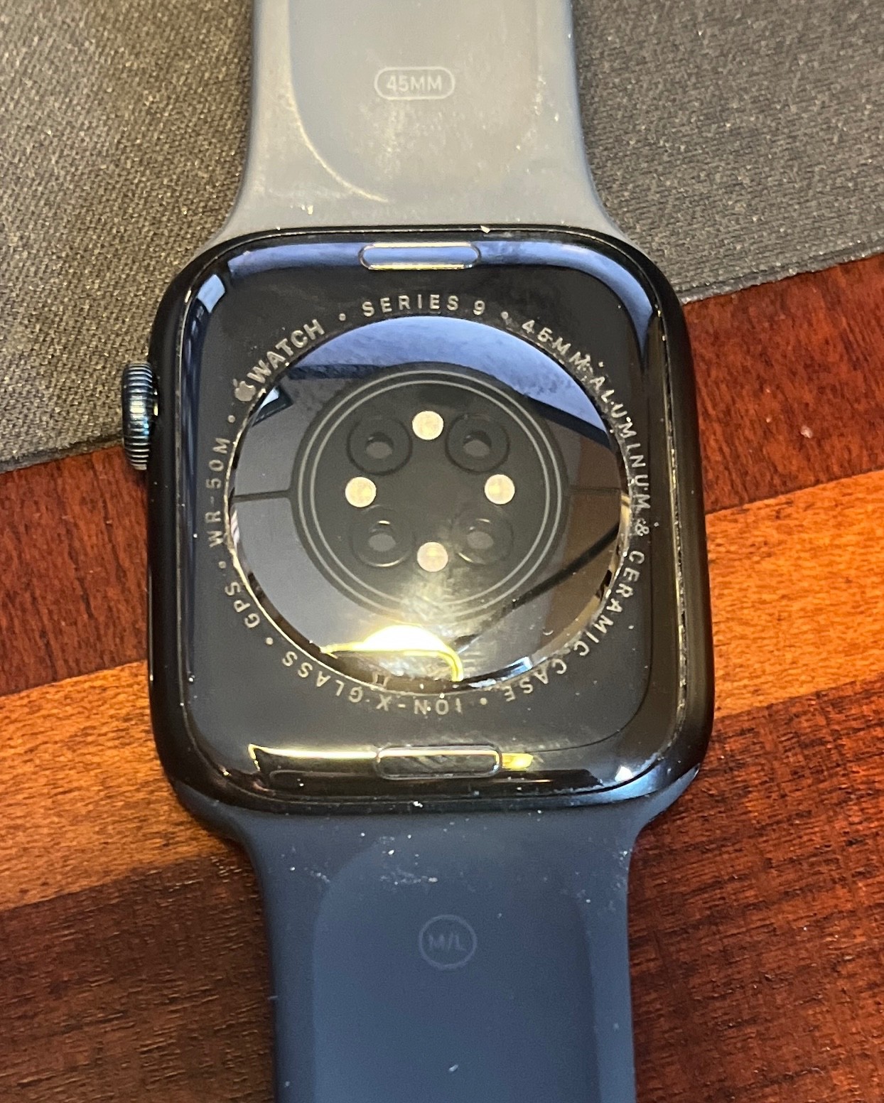 Apple Watch Gen 9 Series 9 45mm Midnight Aluminum GPS – Blue band included