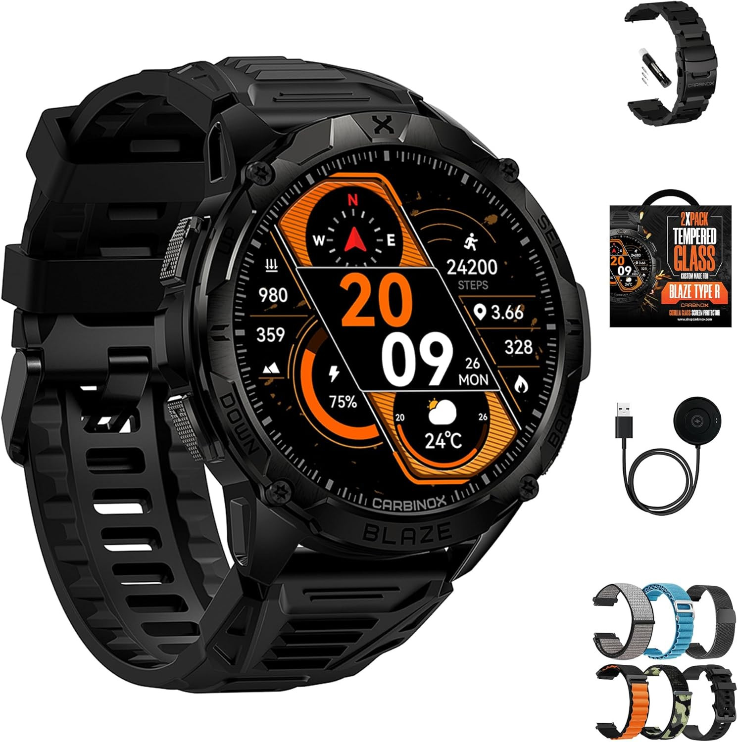Blaze Smart Watch with GPS – Rugged Fitness Trackers, IP69K Waterproof, 170+ Spo