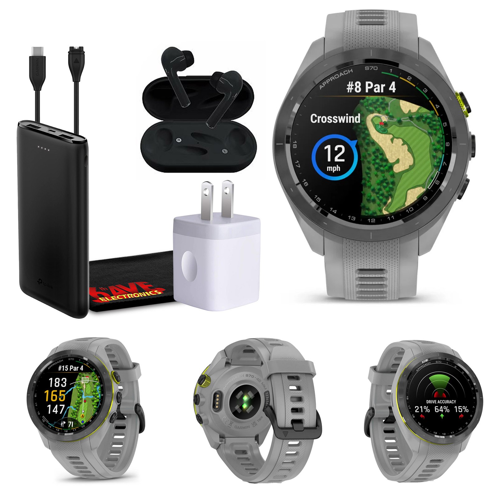 Garmin Approach S70 42MM FitnesS Tracker Watch GPS Golf Smartwatch For Men –