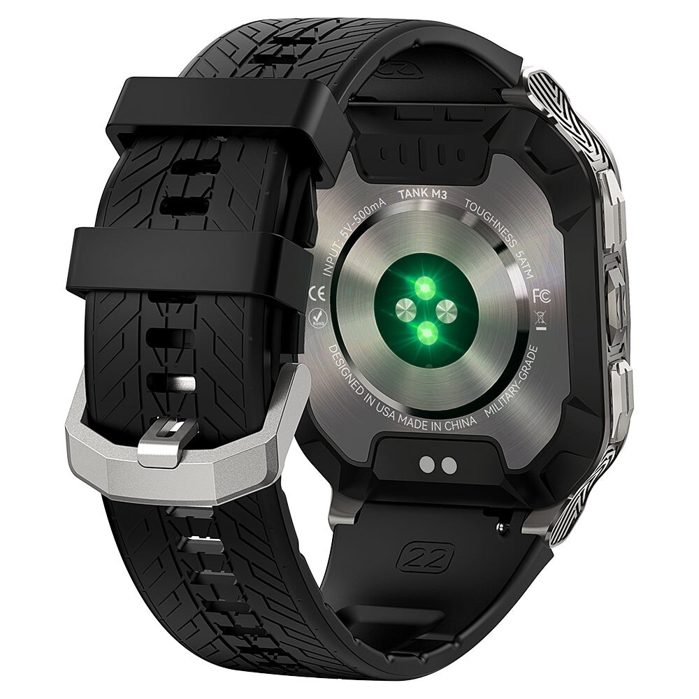 2024 KOSPET TANK M3 Smart Watch BLACK for Men Long Battery Life 50M Waterproof
