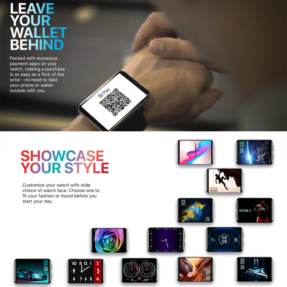 Men Smart Watch Camera 4G WIFI 2.86″ Screen Phone Call 1GB+16GB Sport Smartwatch