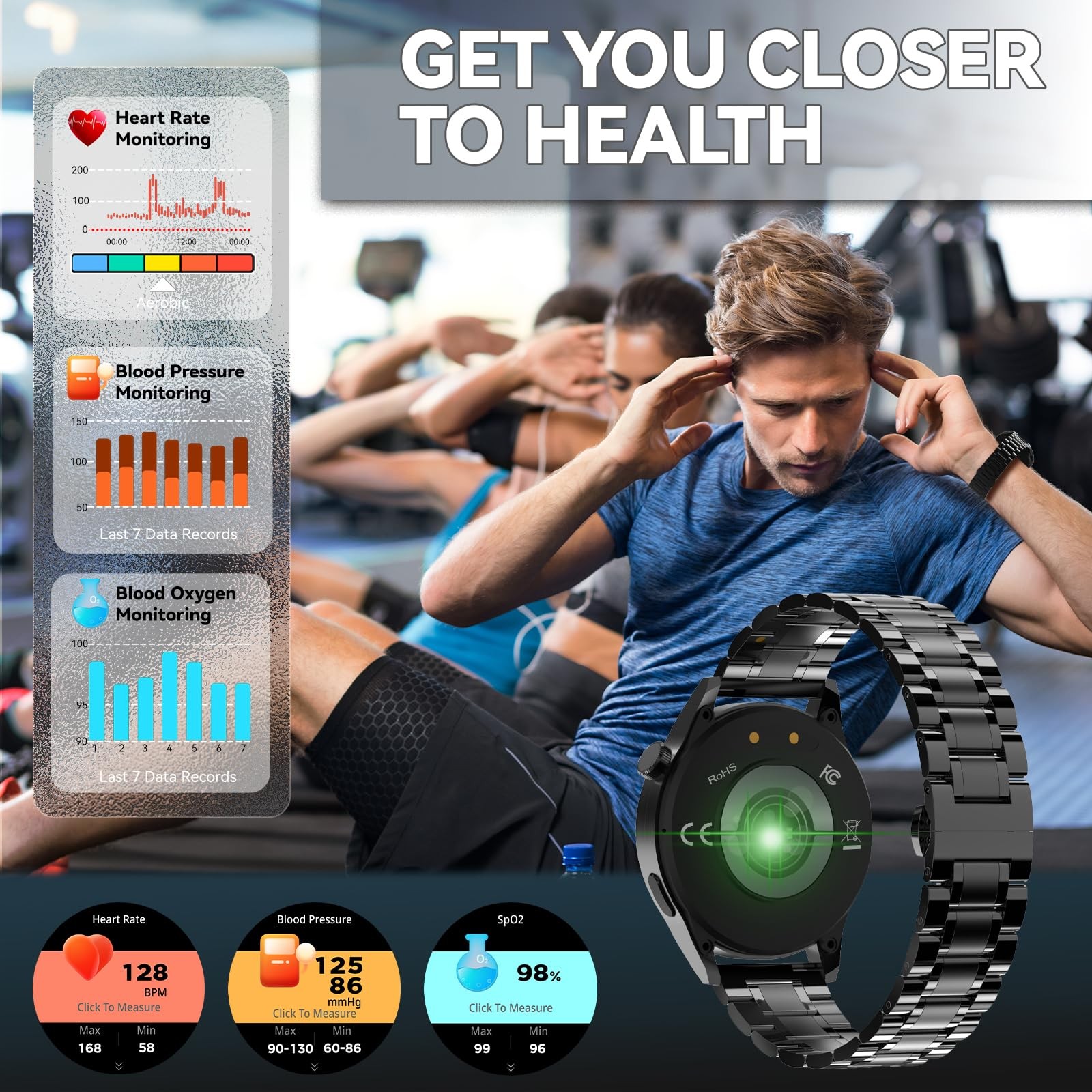 for Men, 1.39″ HD Display, 190+ Sports
