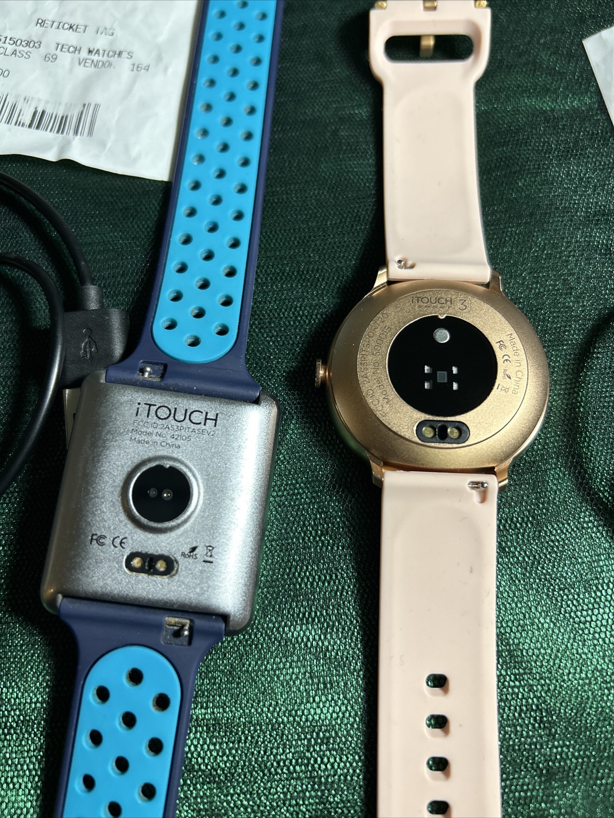 iTouch Sport 3 Smartwatch Fitness Tracker: Rose Gold Case with Black Strap And