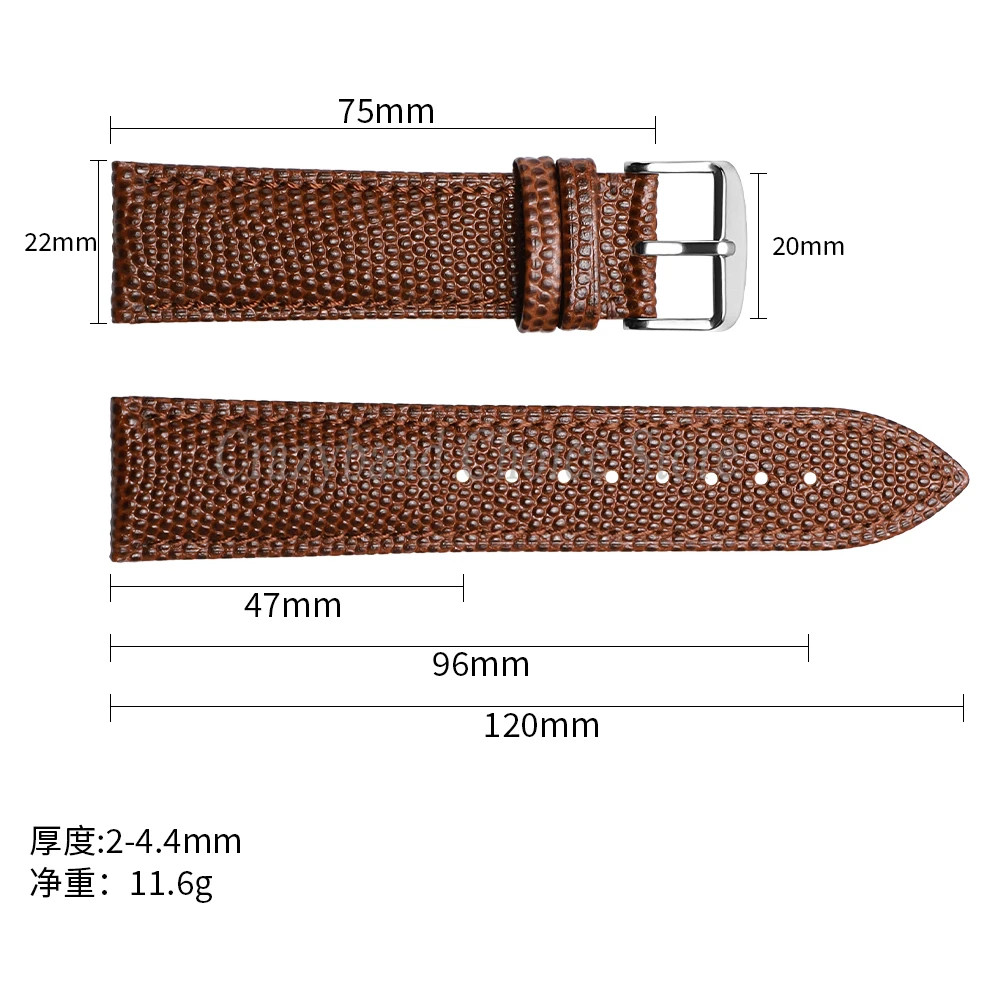 Lizard Texture Leather Watch Strap 14mm 16mm 18mm 19mm 20mm 21mm 22mm Business C