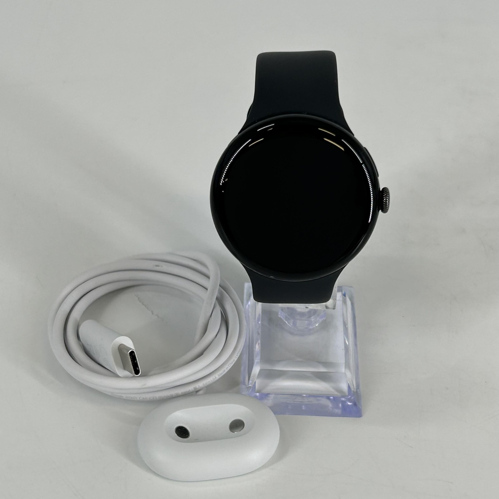 Google Pixel Watch 4 45mm Matte Black Aluminum w/ Obsidian Sport (GPS) – 9/10