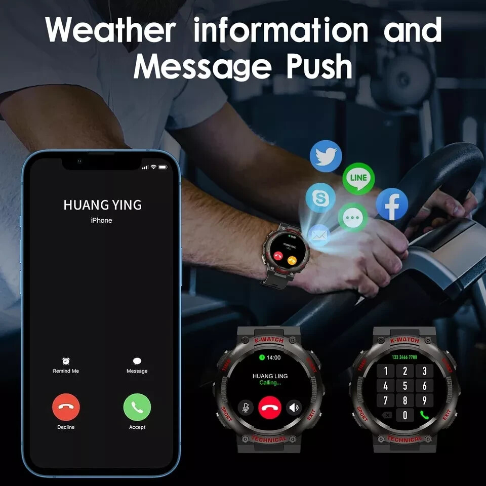 Kingstar Smart Watches for Men – 1.32″ Full Touch Smart Watch for Android iPhone