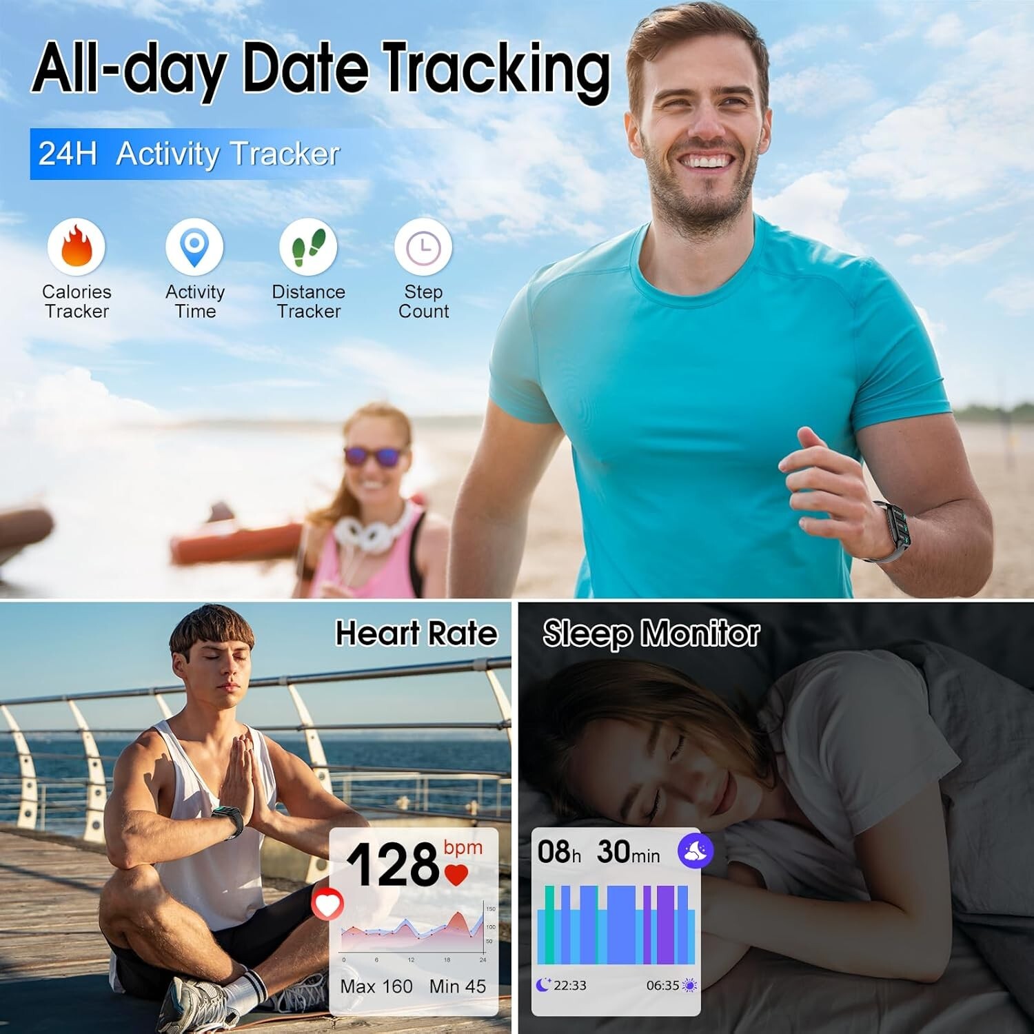 Smart Watch, 1.85″HD Smartwatches for Men Women for Android & iOS-Apple