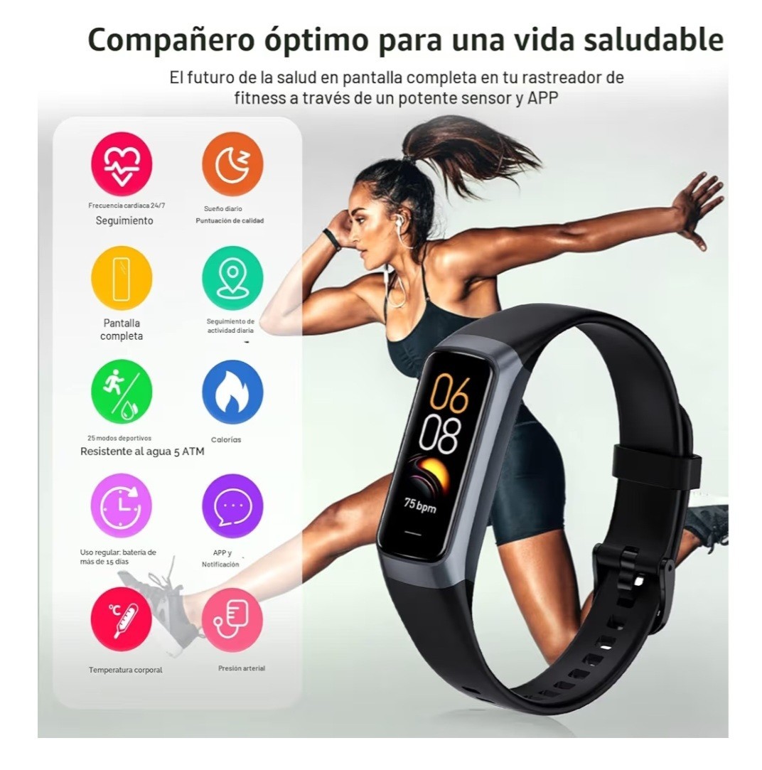Fitness Tracker Smart Band Black With App Keep Health Smart Wrist Watch