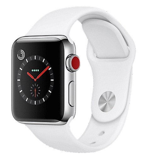 Apple Watch Series 3 42mm Stainless Steel + White Band GPS + Cellular – Good