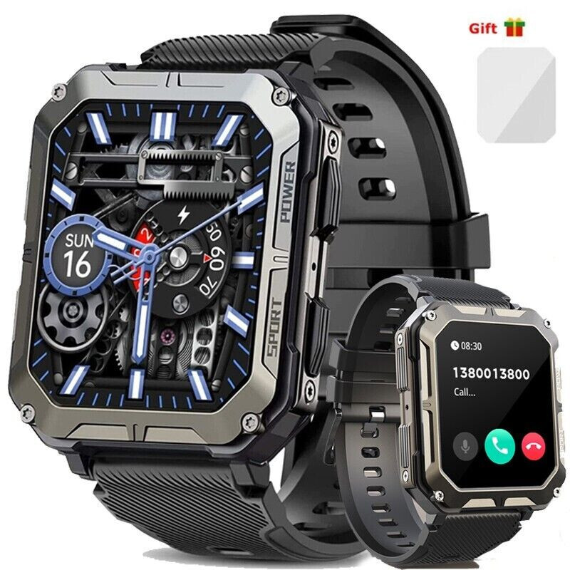 TBC Military Smart Watch(Answer/Make Call) Rugged Tactical Fitness Tracker