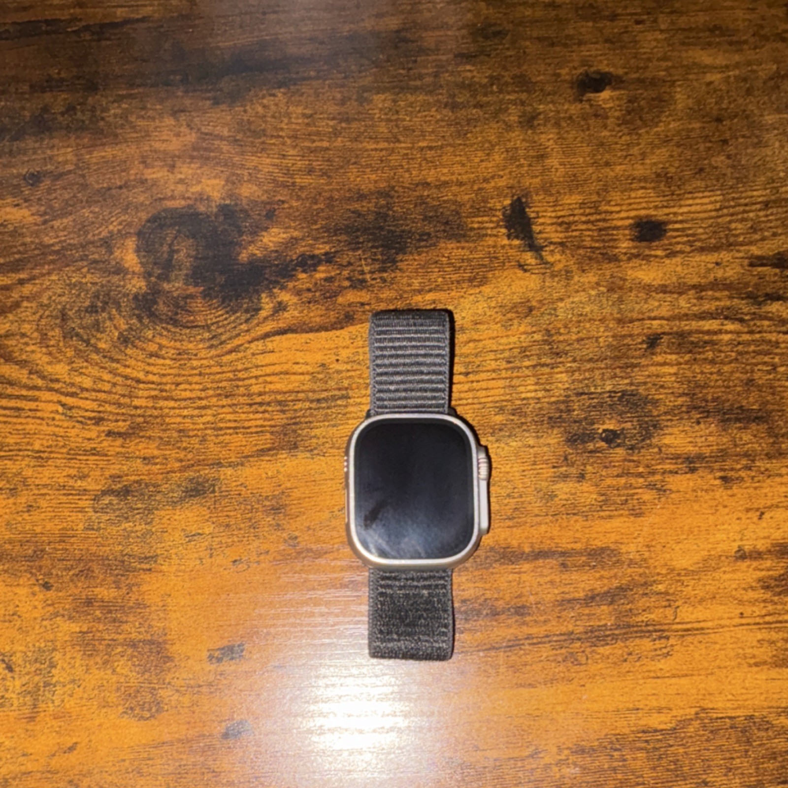 Apple Watch Ultra 49mm Titanium Silver, Black Nylon Band, Touchscreen