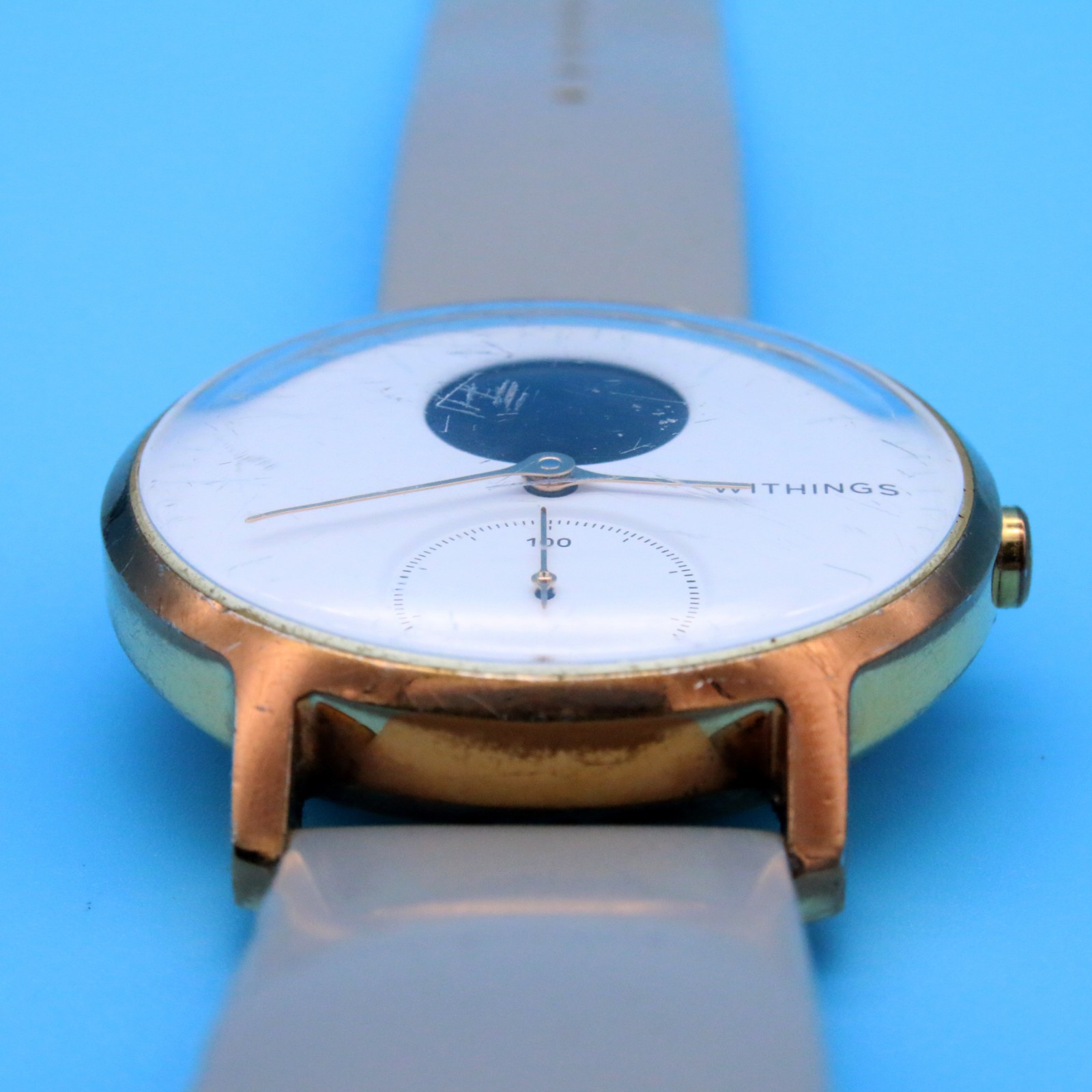 Withings Steel HR Hybrid Smartwatch White Gold Gray Fitness Heart Rate Tracker