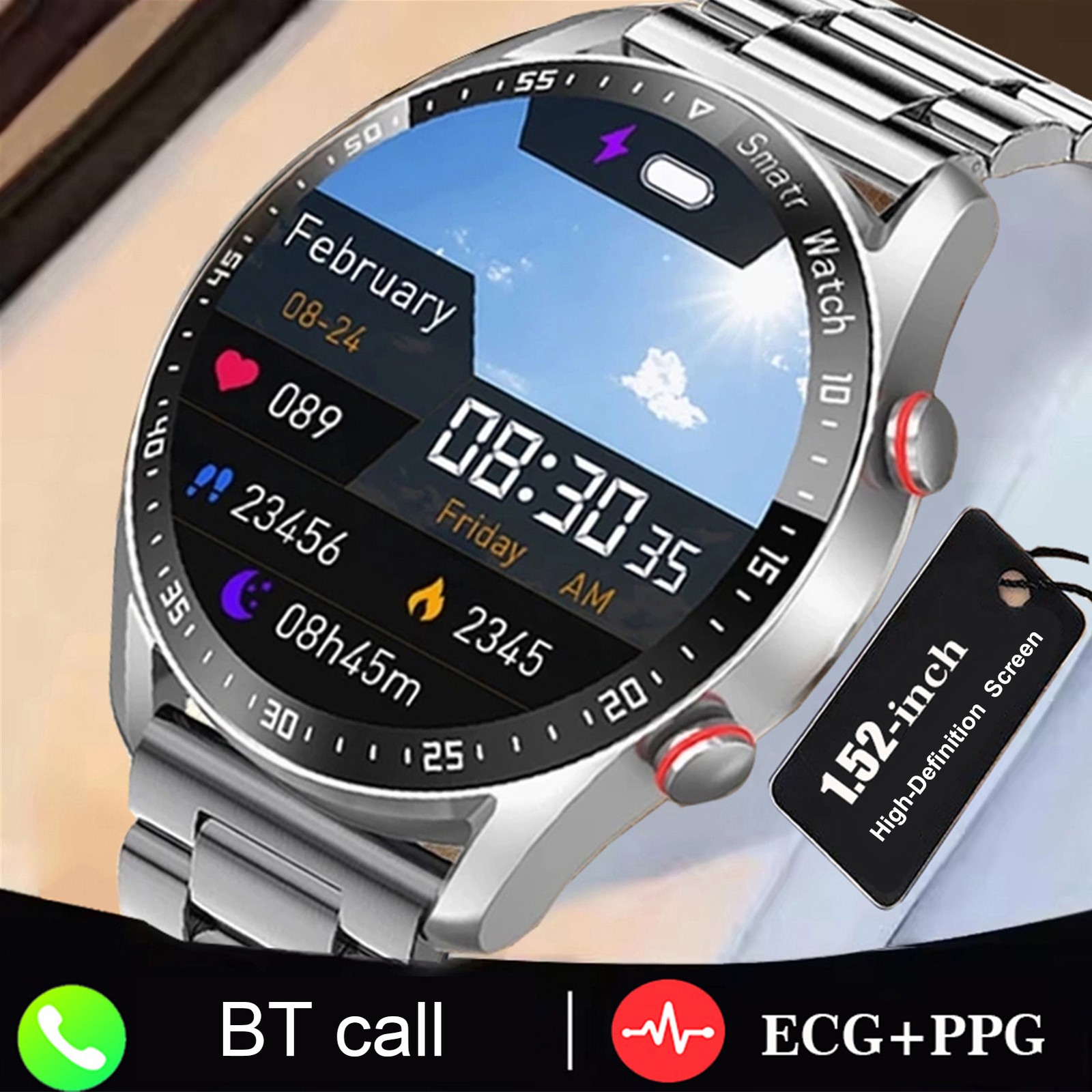 Smart Sport Watch With 1.52-inch HD Screen For BT Calling PCZB