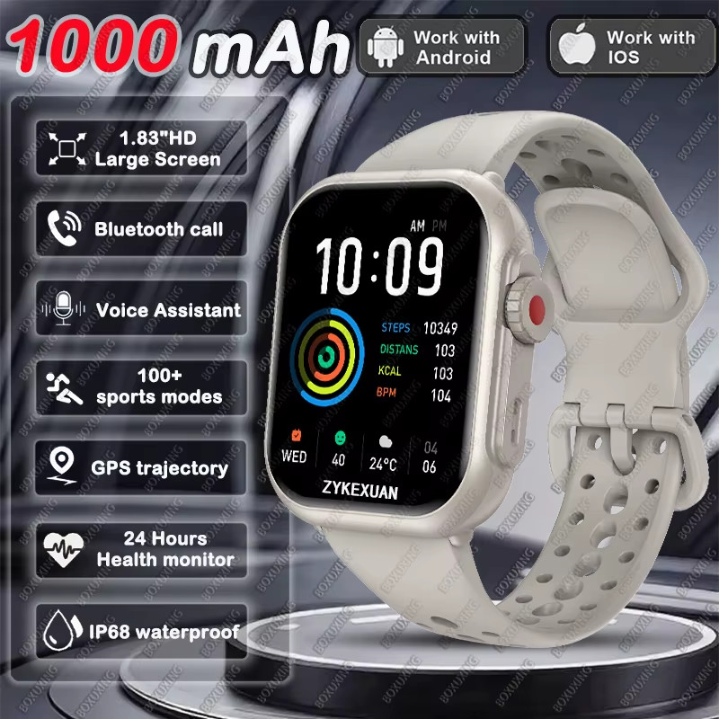 2025 New for Xiaomi Smart Watch Men Women 1.85-Inch HD AMOLED Full Touch Screen