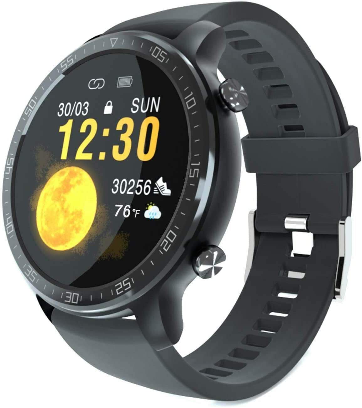 Yirsur smart watch Android/ IOS Apple compatible 1.3″  wirel.charge, always ON 
