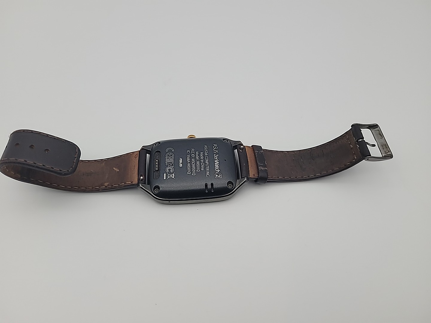 ASUS ZenWatch 2 WI501Q 45mm Smartwatch Stainless Steel Case Black Leather Band