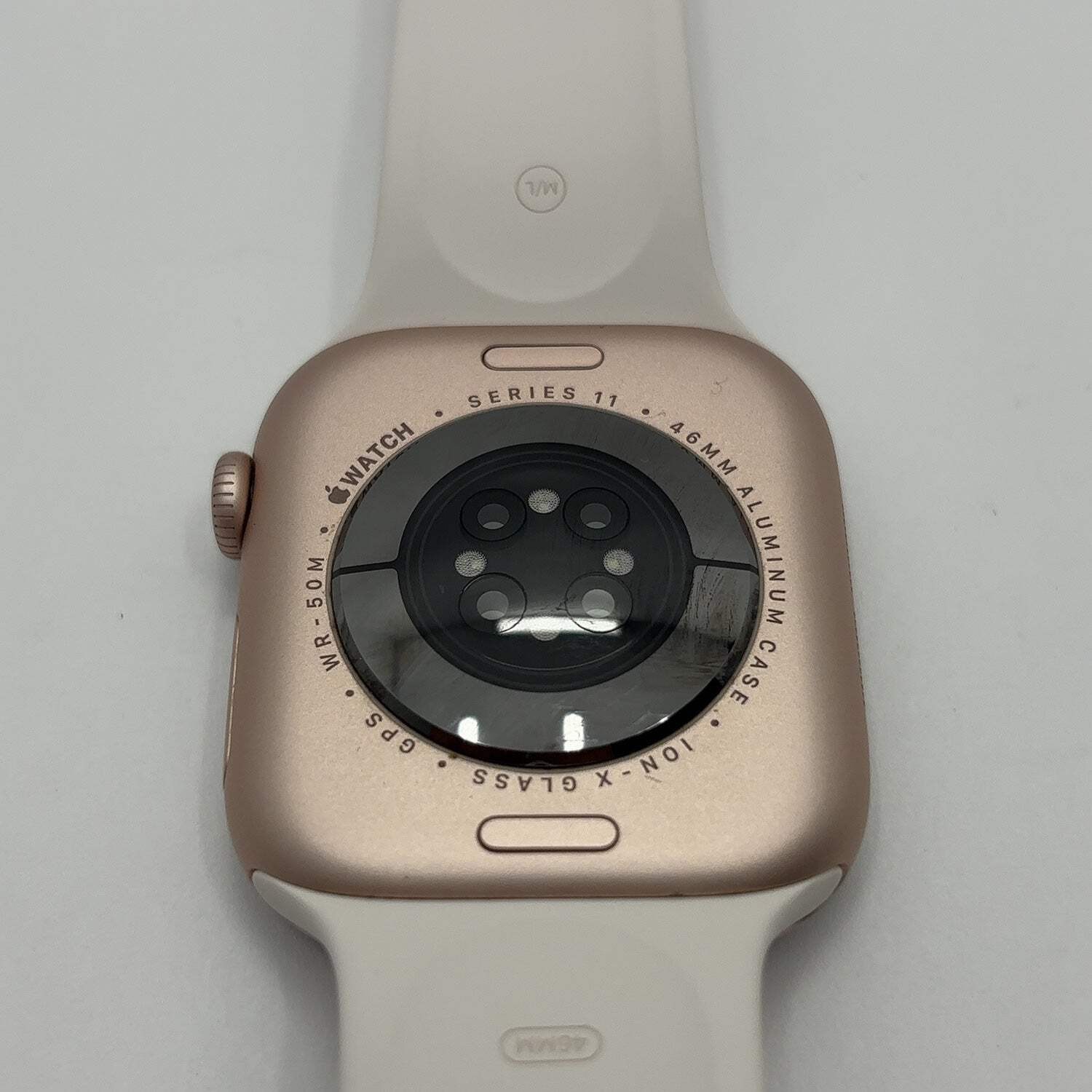 GPS Only Apple Watch Series 11 46MM Rose Gold Aluminum Soft Pink Sport Band