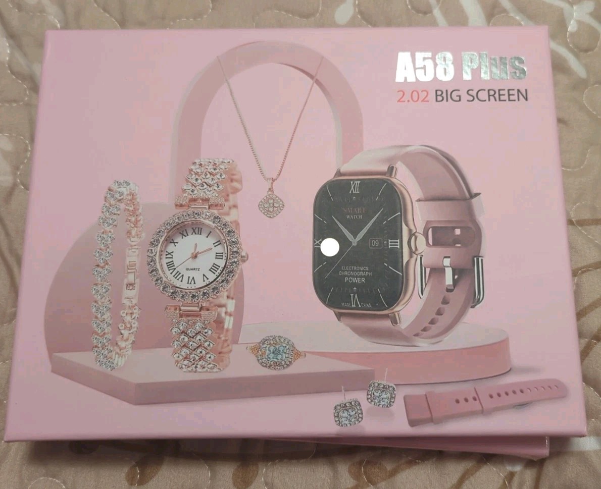 Ladies Smart Watch & Jewelry Combo Gift Set with Interchangeable Straps A58 Plus