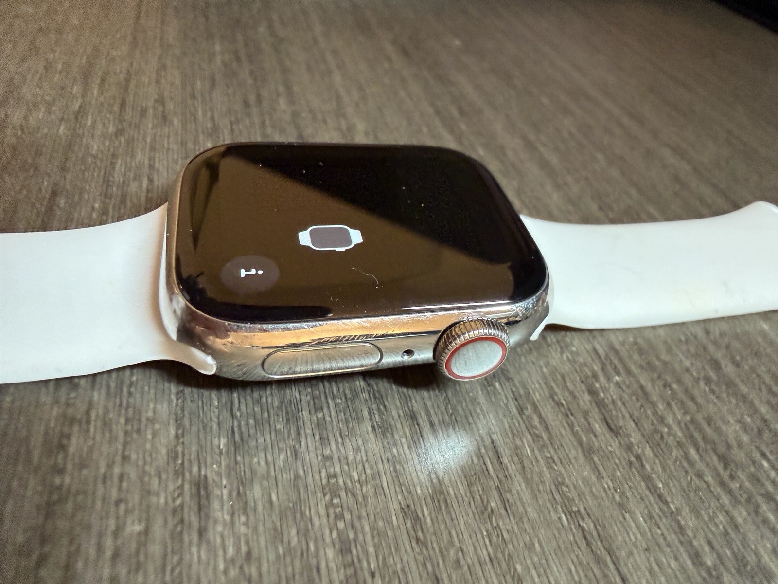 Apple Watch Series 8 41mm Silver Stainless Steel Case with White Sport Band, S/M
