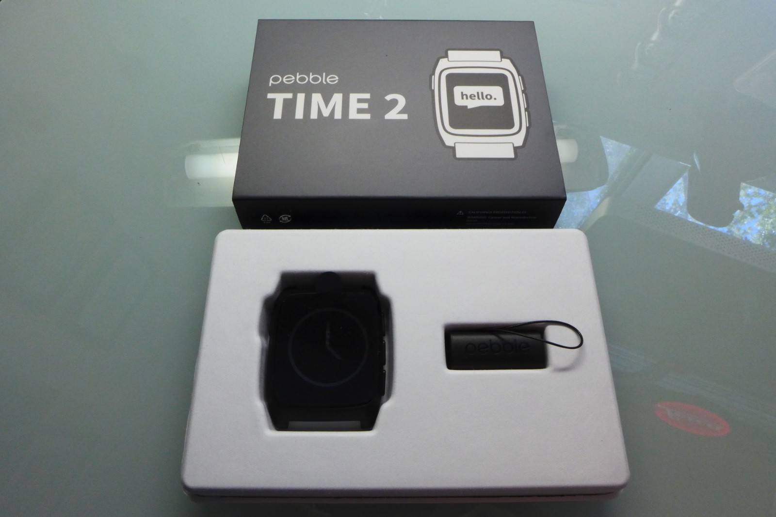 Pebble Time 2 Smart Watch – Black/Grey – New in Box – w/ 2 Pebble Bands