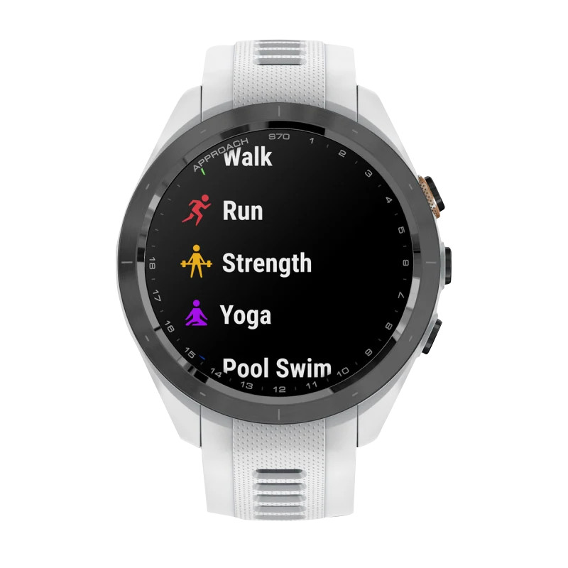 Garmin Approach S70, 42 mm Black/Peach with White Silicone Band (010-02746-00)
