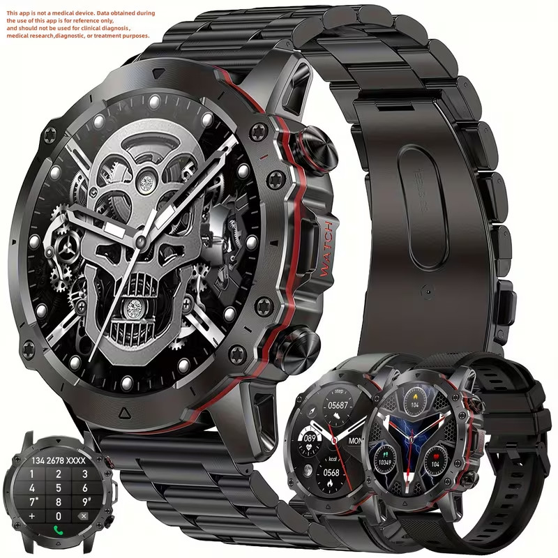 Men’s Bluetooth Smart Watch HD Touch Fitness Tracker Heart Rate Black IP68