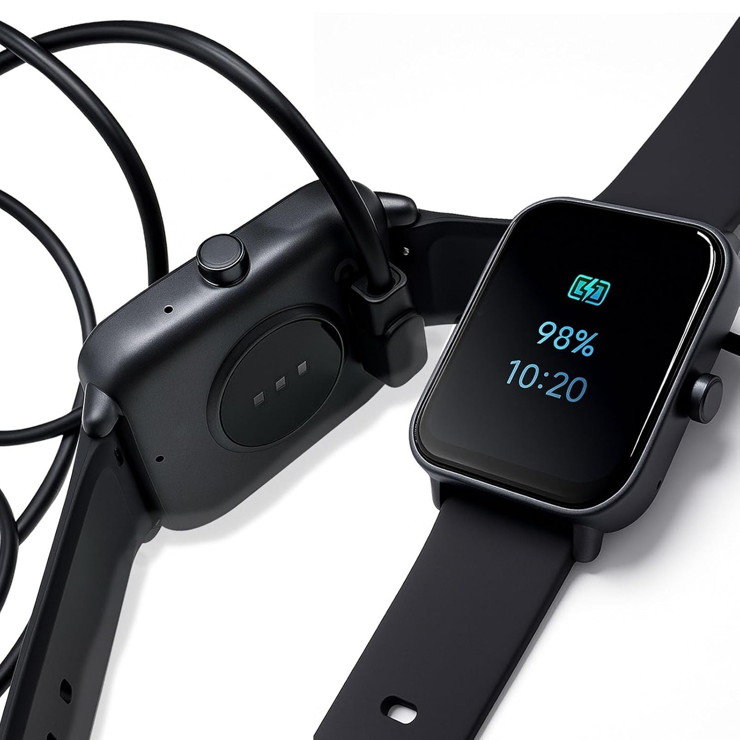 Charger Compatible with VeryFitPro, Fitpolo, Tozo, YAMAY Smartwatches Black