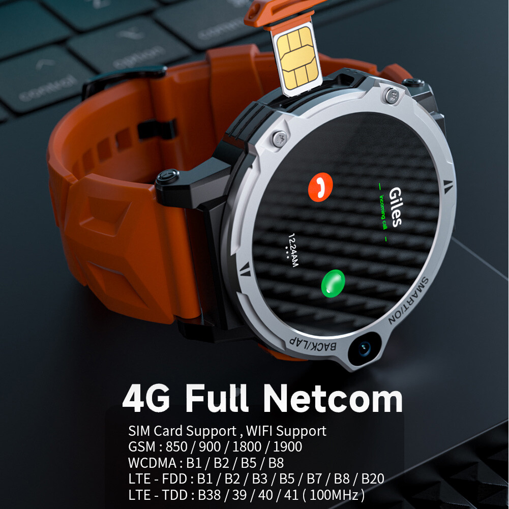 4G WIFI Smart Phone Watch 4+64GB Men Women Unlocked Phone Dual Camera Bluetooth