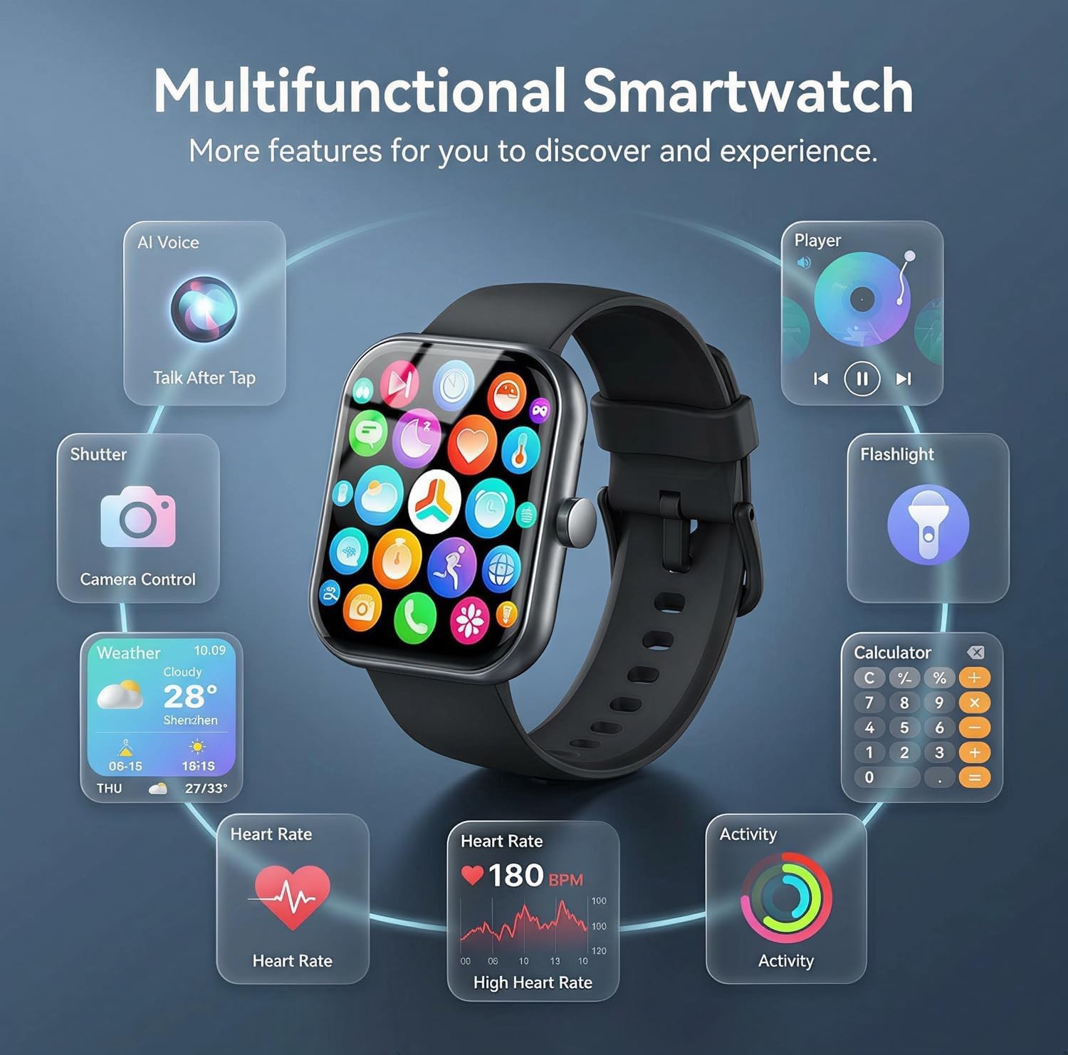 2026 Smart Watch For Men Women Bluetooth Call Fitness Tracker IP68 iPhone Androi