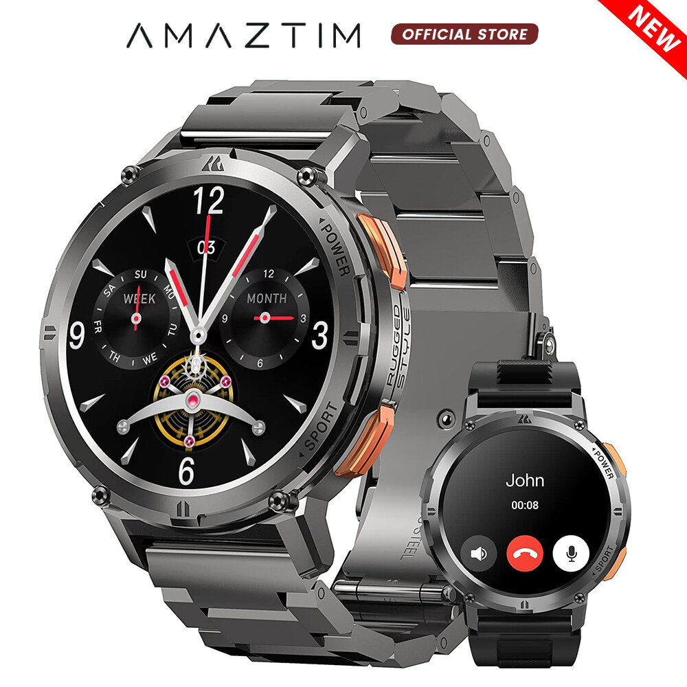 AMAZTIM Smart Watches for Men 60 Days Extra-Long Battery 50M Waterproof 1.43″ HD