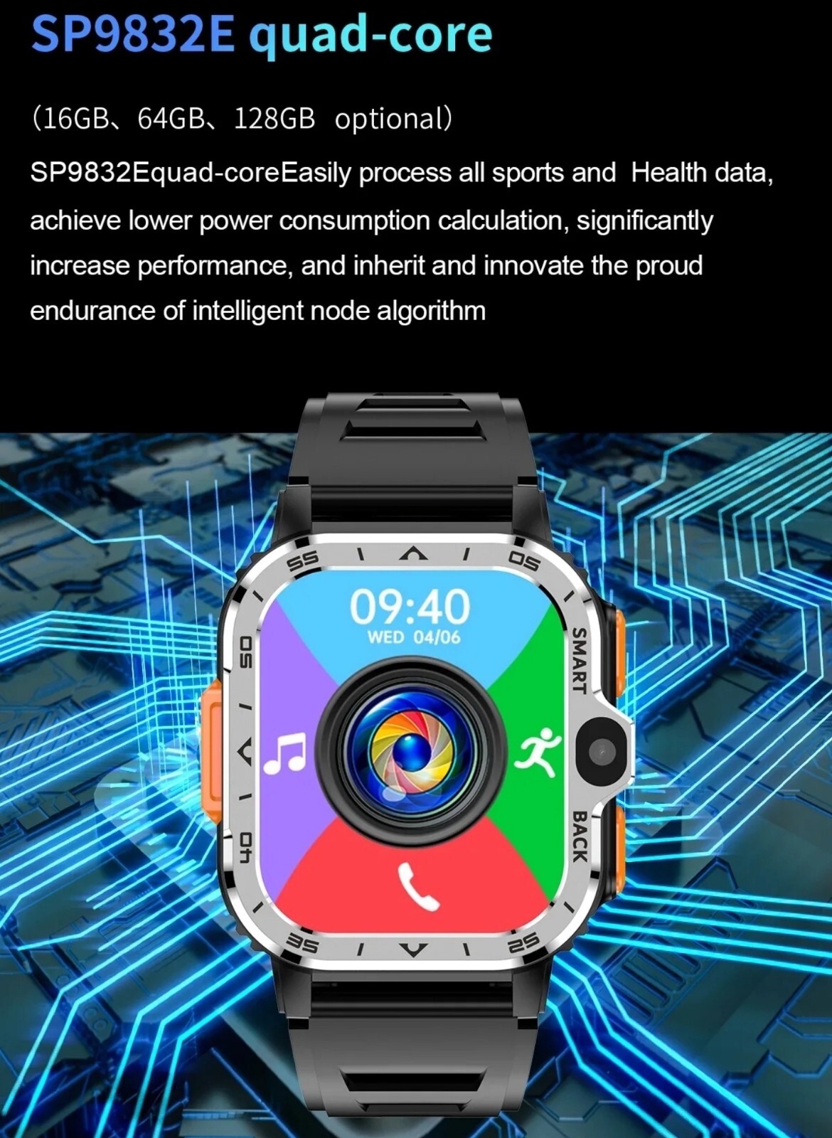 SALE PGD 5G Android Smart Watch 2.03″ AMOLED Screen GPS NFC Wifi SIM Dual Camera
