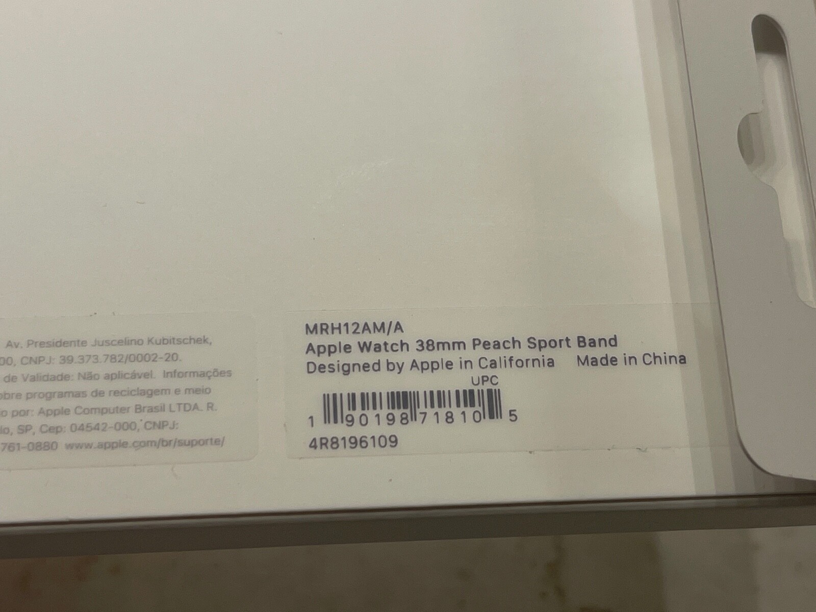 Genuine Apple Watch Sport Band Peach 38mm / 40mm MRH12AM/A RARE!