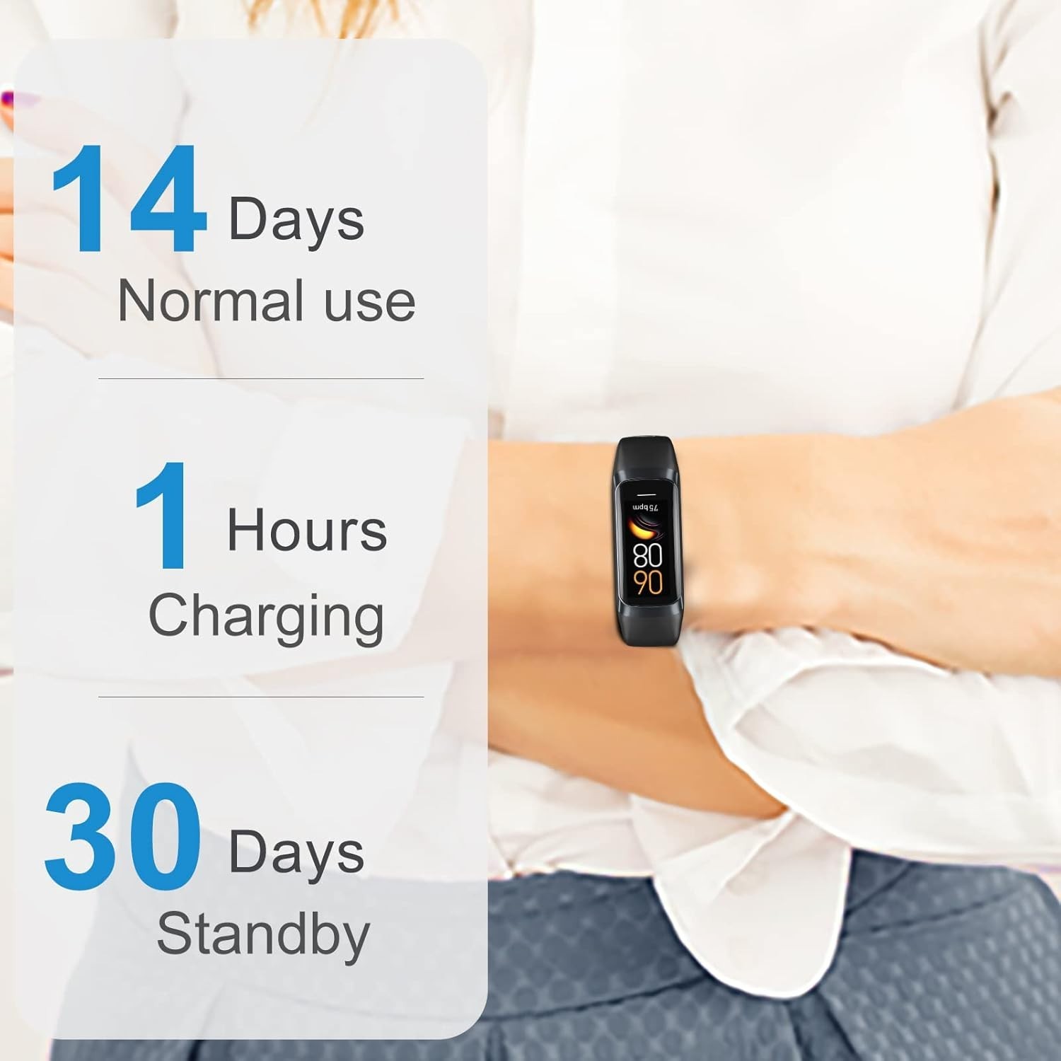 24/7 Health Fitness Tracker with Heart Rate Blood Pressure Sleep Monitor for