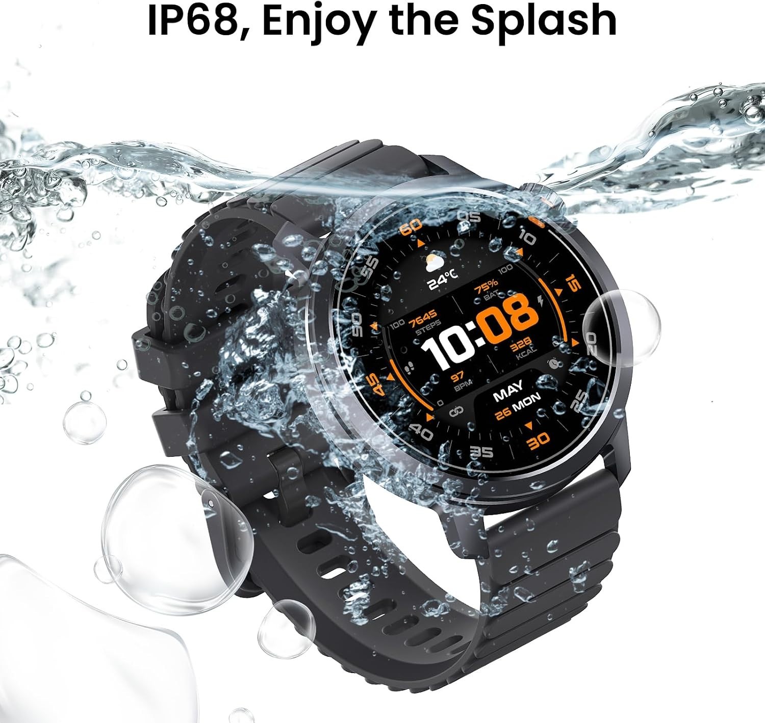 KOSPET ORB Smart Watch Men/Women Heart Rate 1.43″ AMOLED iPhone/Android – Gray