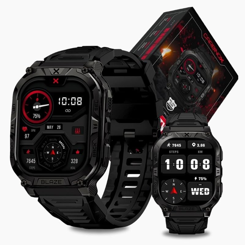 CARBINOX Blaze Smart Watch with GPS Sport Mode, Rugged Fitness Tracker Waterp…