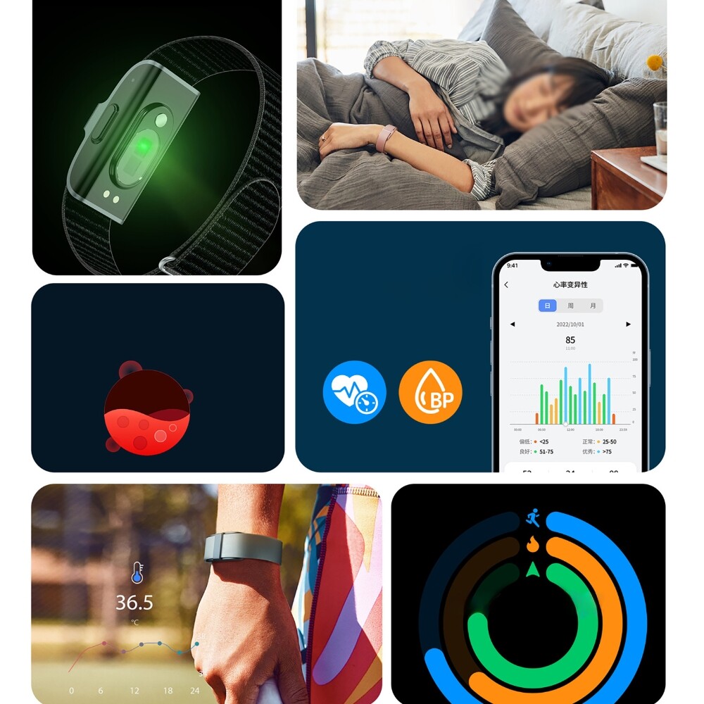 Smart Health Wristband, Wearable Activity Fitness Tracker Heart Rate Bracelet