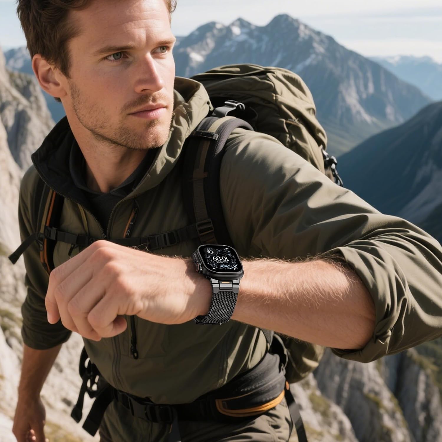 Milanese Loop Strap Compatible with Apple Watch Ultra 49mm 46mm 45/44mm