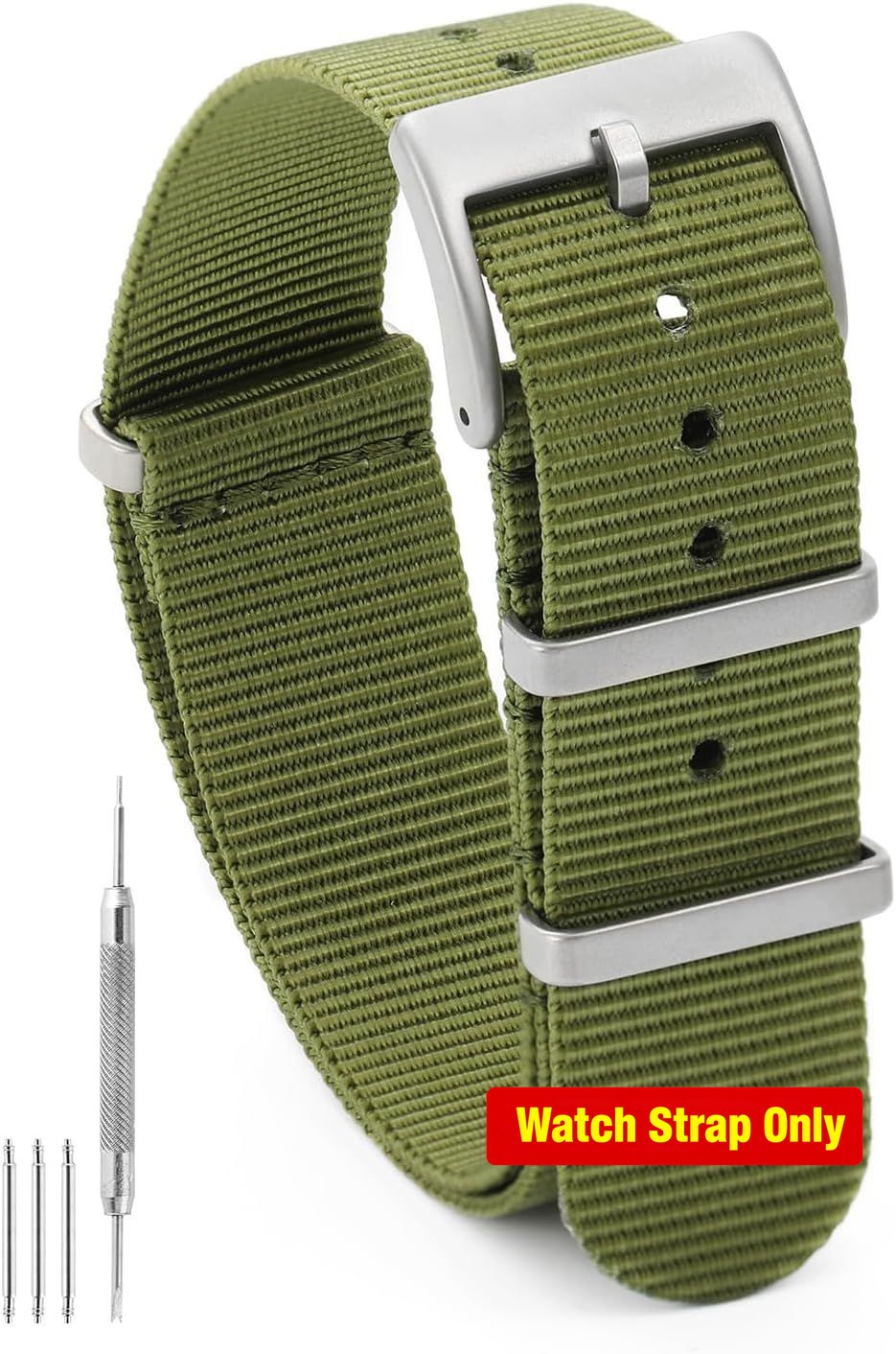 Strap Only For 18mm 19mm 20mm 22mm 24mm Military Nylon Waterproof Watch Band