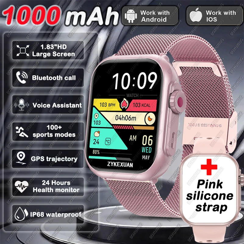 2025 New for Xiaomi Smart Watch Men Women 1.85-Inch HD AMOLED Full Touch Screen