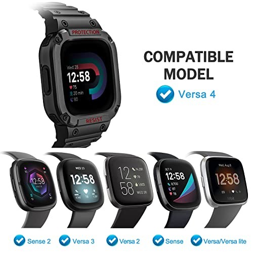 1 Pack Silicone Strap Compatible with Fitbit Versa 4/3/2/1, Versa Lite, Sense 2