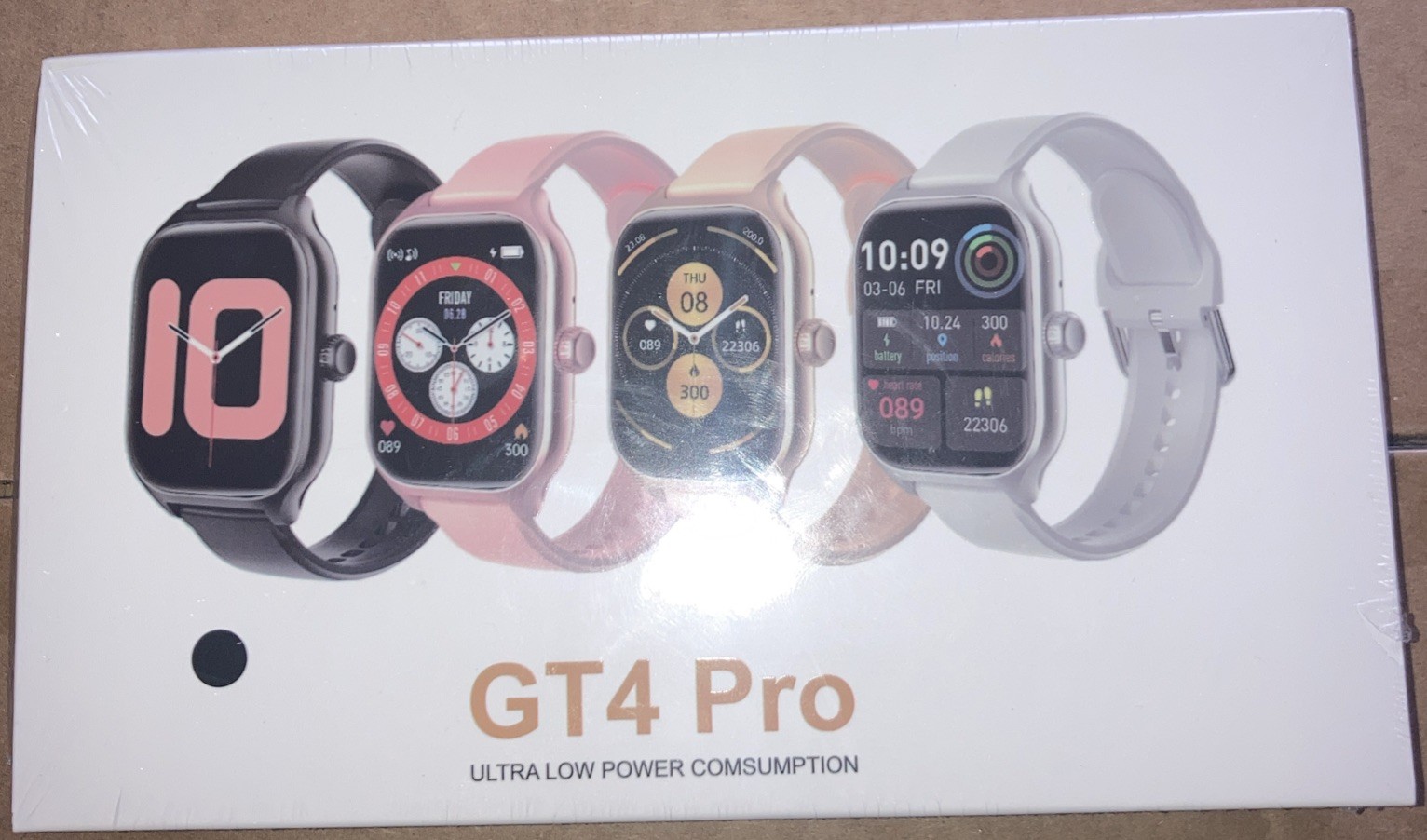 New! GT4 PRO Smartwatch-Android OS-2 Bands/Black& Tan