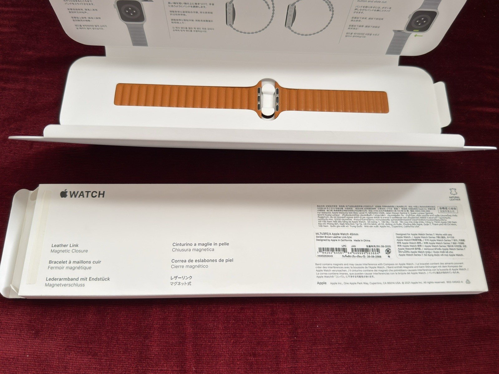 Genuine Apple Watch Golden Brown Leather Link 44-49mm (Natural Leather) S/M, M/L