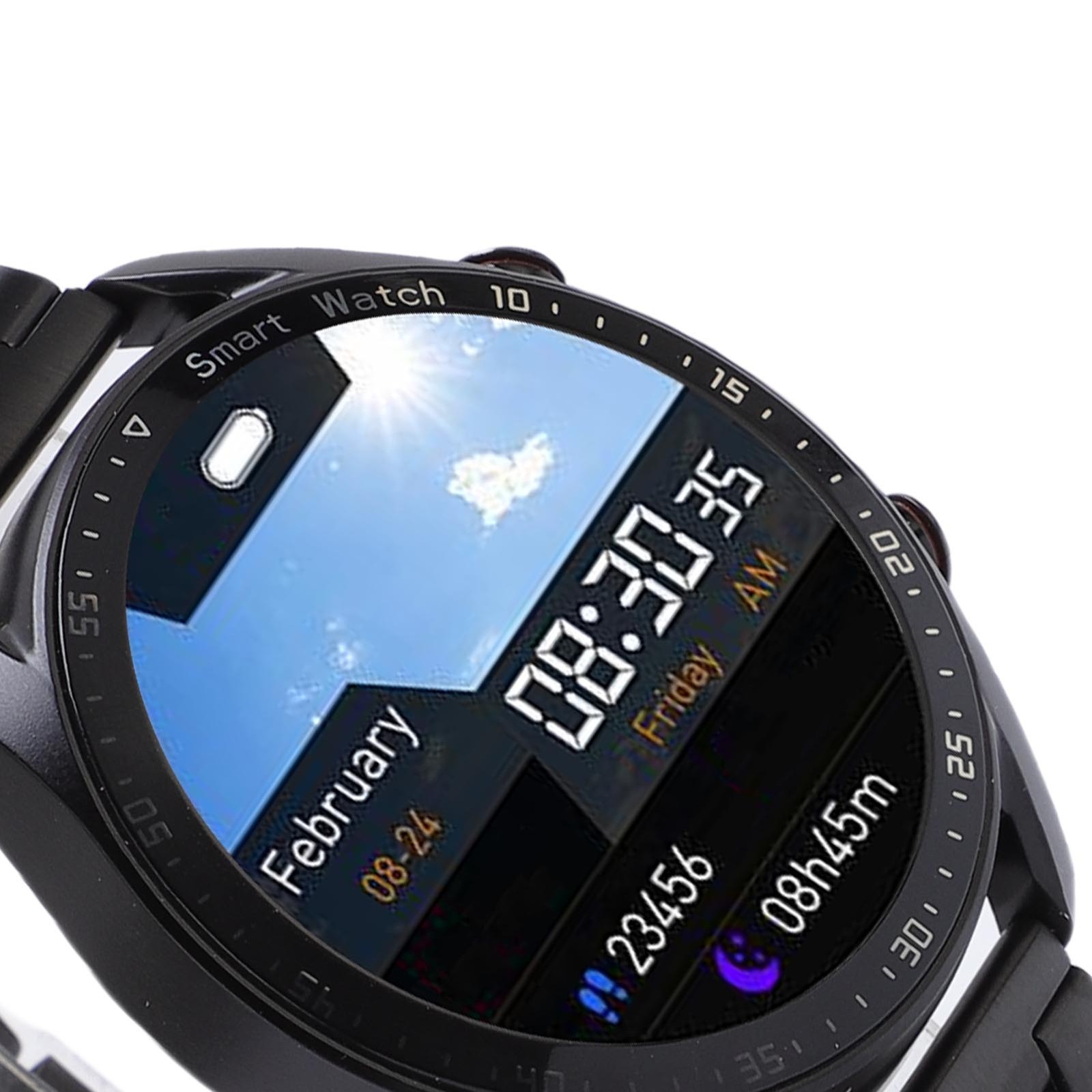 1.5in Full Touch Smartwatch Metal Strap Bluetooth Sports Watch For Daily Use