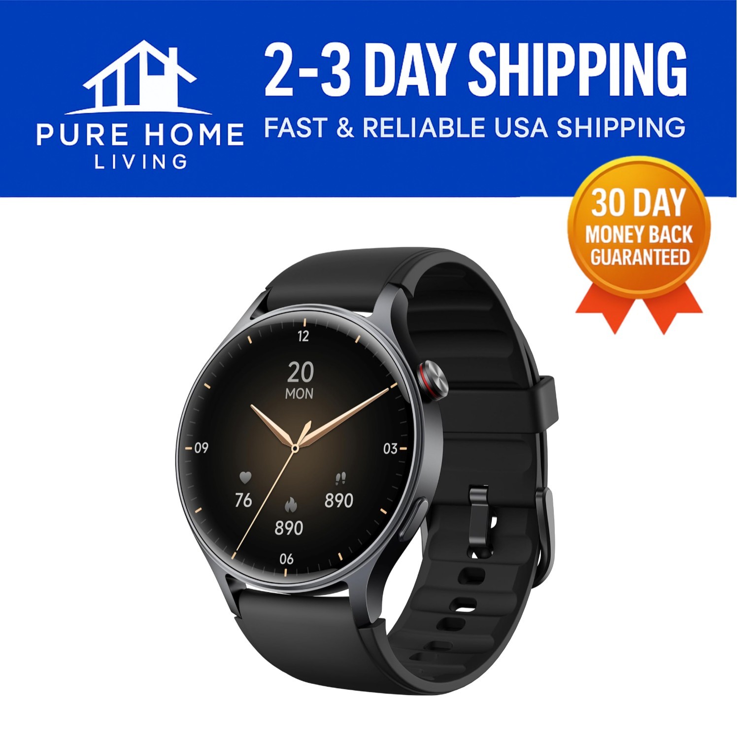 Luxury Smart Watch for Men & Women – AMOLED Fitness Tracker with SpO2 Monitoring